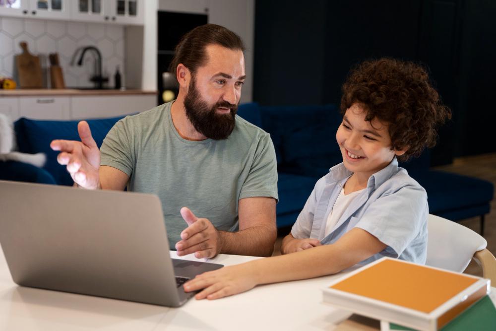 Family reviewing ESA options