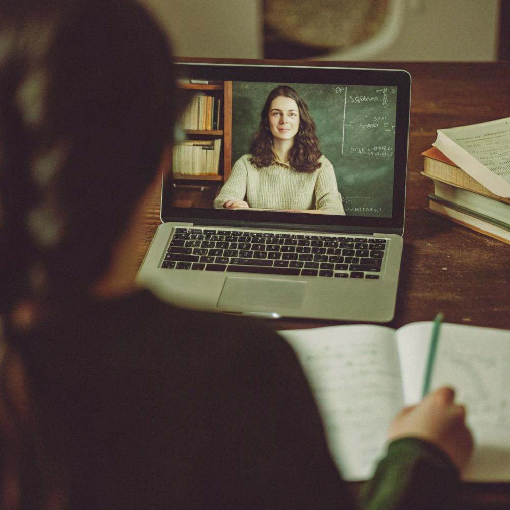 teaching-online image Teacher leading virtual class